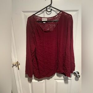 Ava & Viv red long sleeve top 3X